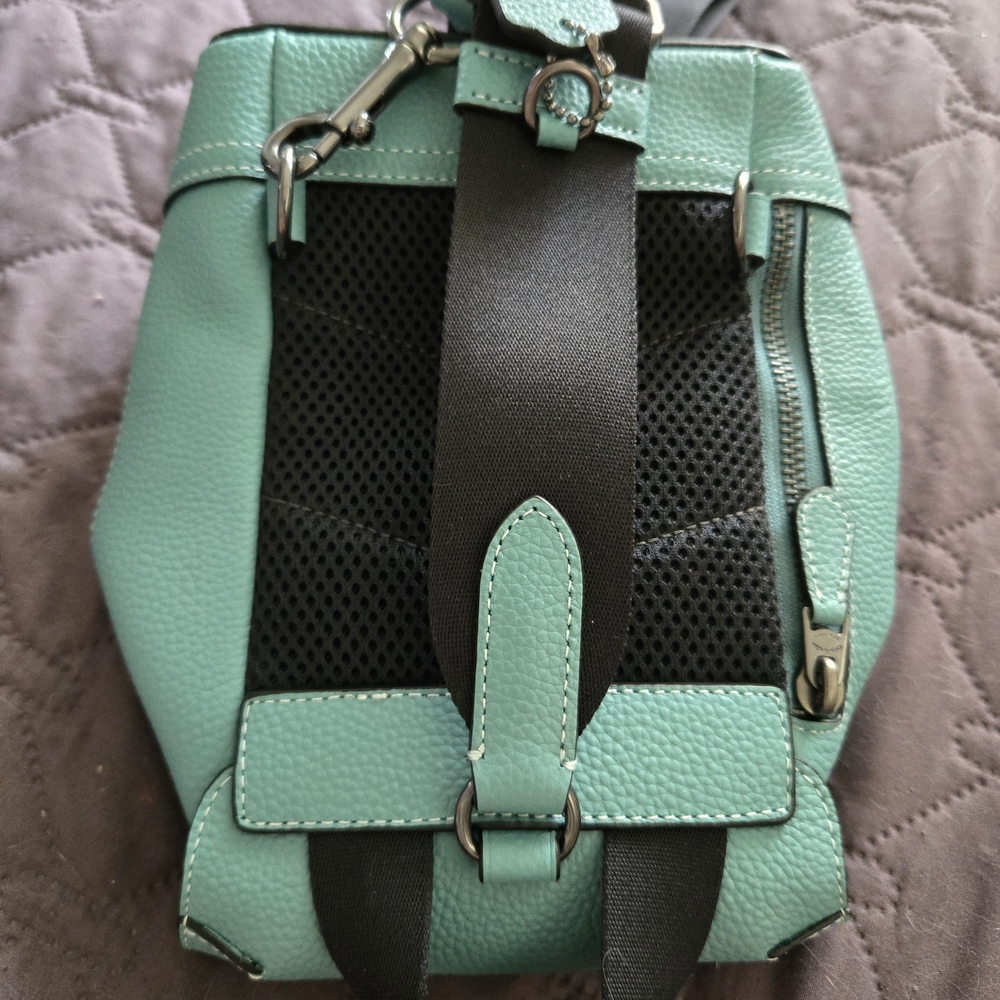 Coach Hudson Small Mini Backpack Sling Tiffany Blue Mint Green Turquoise - Picture 3 of 3